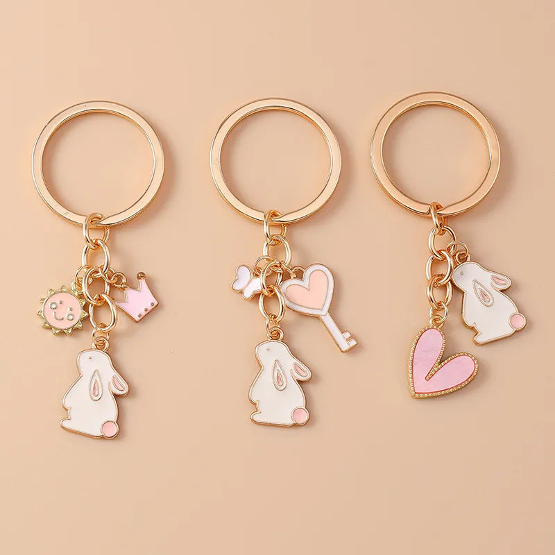 Sweet Rabbit Metal Keychain