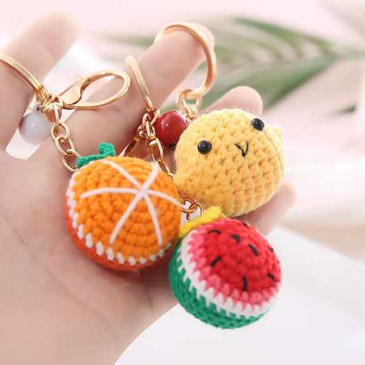 Cute Lemon Handmade Knitted Keychain
