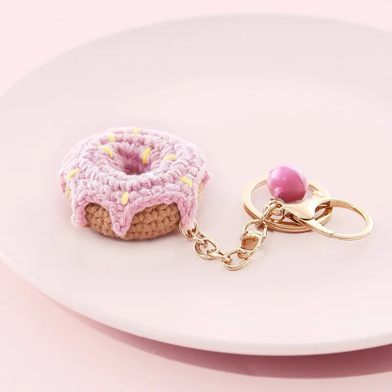 Knitted Doughnut Keychain