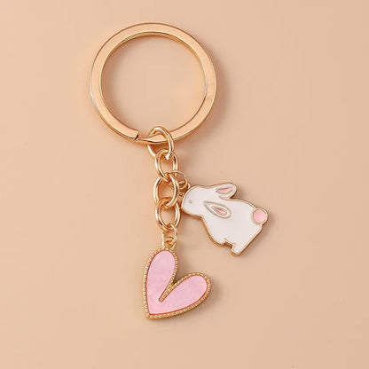 Sweet Rabbit Metal Keychain