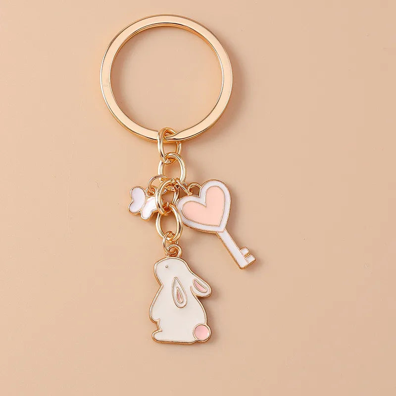 Sweet Rabbit Metal Keychain