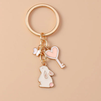 Sweet Rabbit Metal Keychain