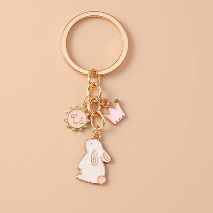 Sweet Rabbit Metal Keychain