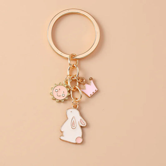 Sweet Rabbit Metal Keychain